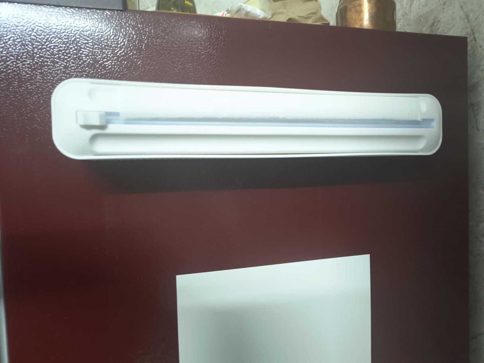 Magnetic Food Wrap Foil Portable Plastic Wrap Dispenser with Sliding Cutter